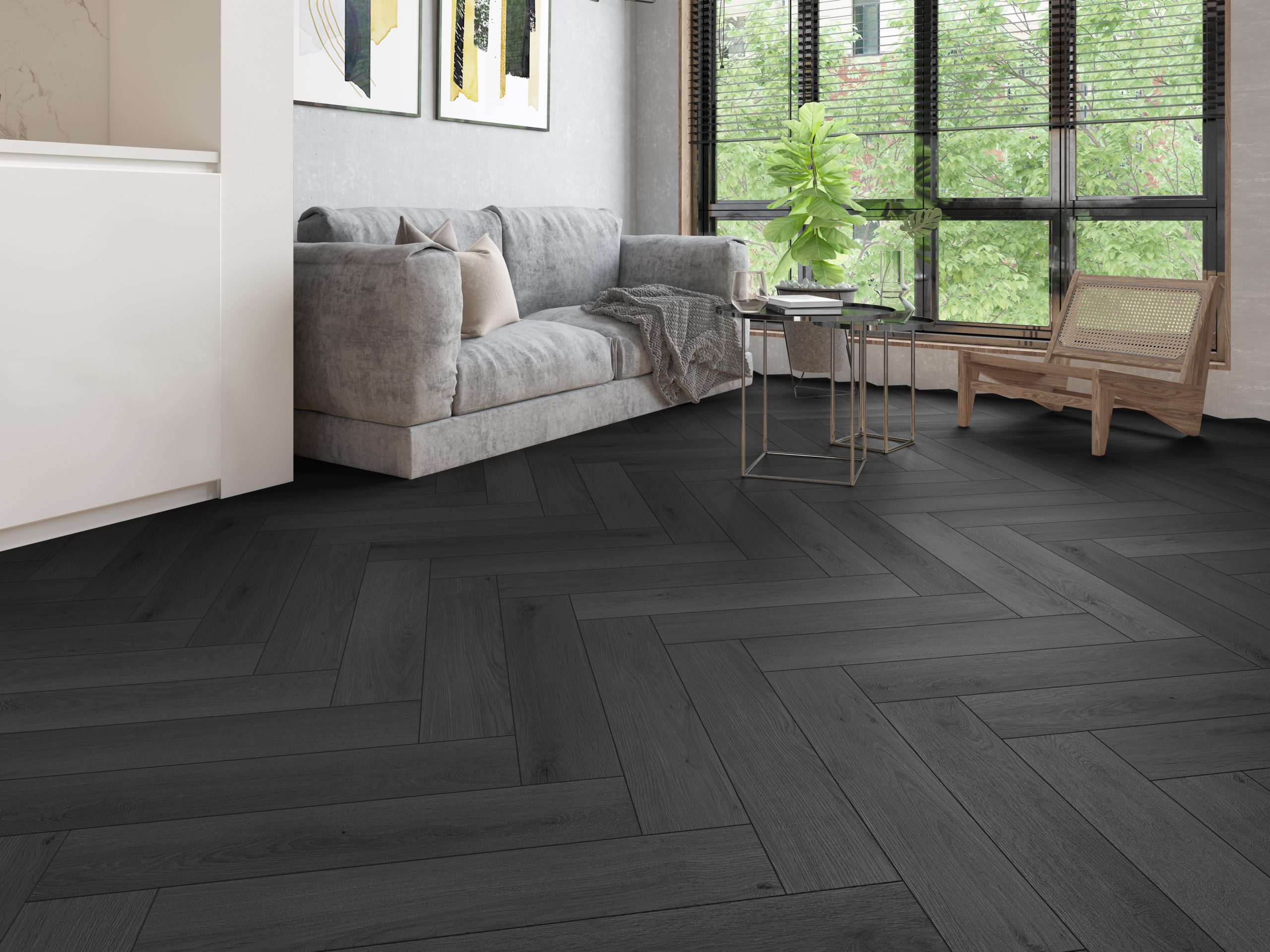Gelasta Firmfit Visgraat 6801(dryback) Summerfield Charcoal - Afbeelding 2